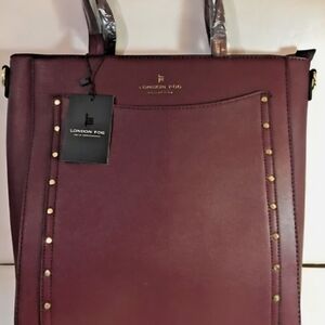 London Fog Burgundy Tote Bag